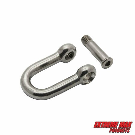 Extreme Max Extreme Max 3006.8393.4 BoatTector Stainless Steel D Shackle with No-Snag Pin - 1/4", 4-Pack 3006.8393.4